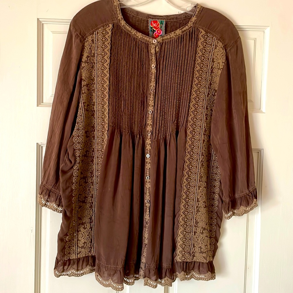 JOHNNY WAS Lace Tunic L